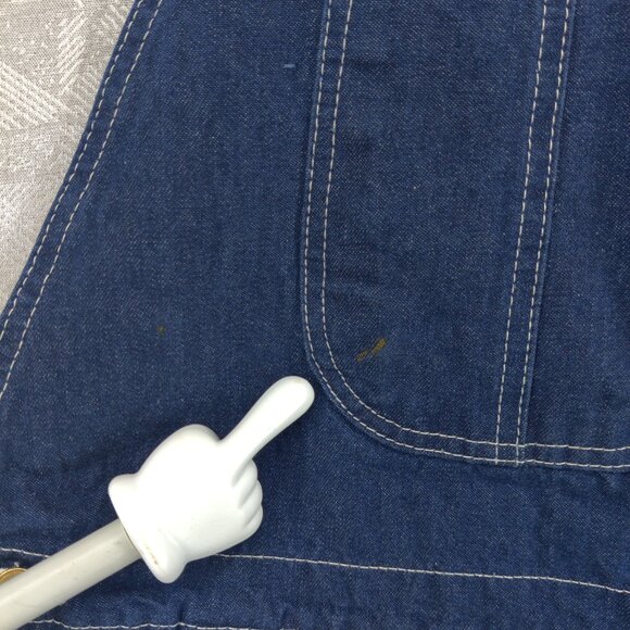 Dickies Overalls Mens 38x32 Blue Denim Bib Workwear Hammer Carpenter Zip Fly - Picture 4 of 16